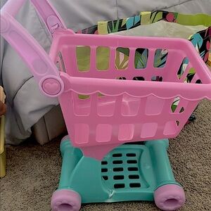 Pink and Blue Kids Shopping Cart Toy